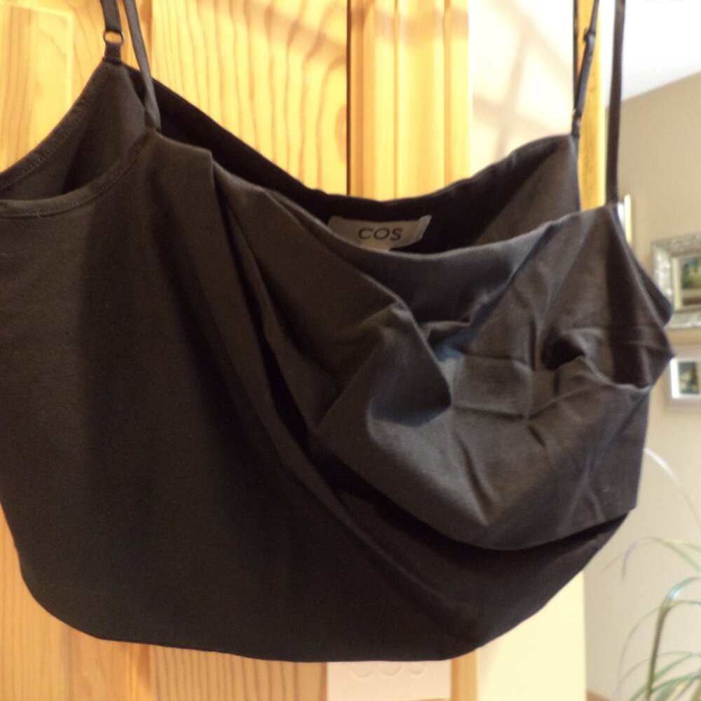 COS Bralette Mid-Drift   Black  - 91% Cotton 9% Spandex - Size Large  NWT $49